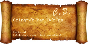 Czingráber Dóra névjegykártya